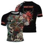 Samurai Warrior Azure Dragon White Tiger BJJ Custom Brazilian Jiu Jitsu Rash Guard
