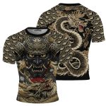 Samurai Warrior Golden Dragon BJJ Custom Brazilian Jiu Jitsu Rash Guard