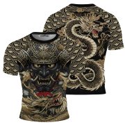Samurai Warrior Golden Dragon BJJ Custom Brazilian Jiu Jitsu Rash Guard