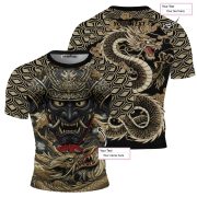 Samurai Warrior Golden Dragon BJJ Custom Brazilian Jiu Jitsu Rash Guard - Image 5