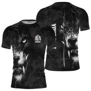 Scary Wolf Smoke Black Custom BJJ Rash Guard for Men