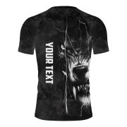 Scary Wolf Smoke Black Custom BJJ Rash Guard for Men - Image 3
