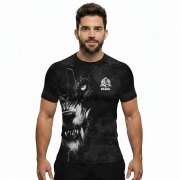 Scary Wolf Smoke Black Custom BJJ Rash Guard for Men - Image 5