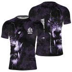 Scary Wolf Smoke Purple Custom BJJ Rash Guard for Men
