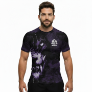 Scary Wolf Smoke Blue Custom BJJ Rash Guard for Men - Image 2