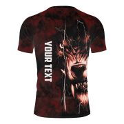 Scary Wolf Smoke Red Custom BJJ Rash Guard for Men - Image 3