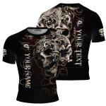 Skull Black Belt Rococo Scrollwork BJJ Custom Brazilian Jiu Jitsu Rash Guard
