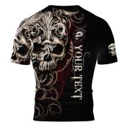 Skull Black Belt Rococo Scrollwork BJJ Custom Brazilian Jiu Jitsu Rash Guard - Image 4