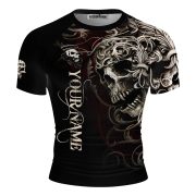 Skull Black Belt Rococo Scrollwork BJJ Custom Brazilian Jiu Jitsu Rash Guard - Image 3