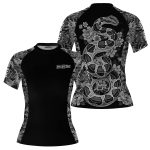 Snake Floral Monochrome Design Custom BJJ MMA Rash Guard for Women
