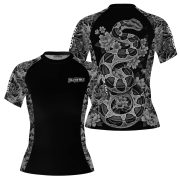 Snake Floral Monochrome Design Custom BJJ MMA Rash Guard for Women