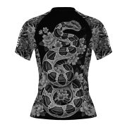 Snake Floral Monochrome Design Custom BJJ MMA Rash Guard for Women - Image 4