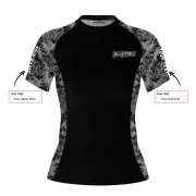 Snake Floral Monochrome Design Custom BJJ MMA Rash Guard for Women - Image 5