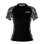 Snake Floral Monochrome Design Custom BJJ MMA Rash Guard for Women - Image 3