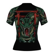Snake Green Cobra Floral Design Custom BJJ MMA Rash Guard for Women - Image 4
