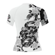 Snake Peony Flower Monochrome Style Custom BJJ MMA Rash Guard for Women - Image 4