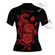 Snake Roses Red Design Custom BJJ MMA Rash Guard for Women - Image 5