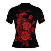 Snake Roses Red Design Custom BJJ MMA Rash Guard for Women - Image 4
