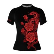 Snake Roses Red Design Custom BJJ MMA Rash Guard for Women - Image 3