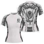 Snake Skin Pattern Black White Custom BJJ MMA Rash Guard for Women