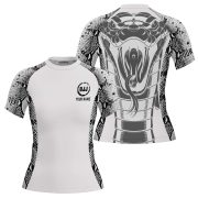 Snake Skin Pattern Black White Custom BJJ MMA Rash Guard for Women