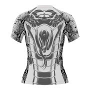 Snake Skin Pattern Black White Custom BJJ MMA Rash Guard for Women - Image 4
