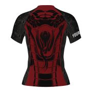 Snake Skin Pattern Red Black Custom BJJ MMA Rash Guard for Women - Image 4