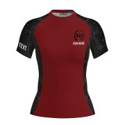 Snake Skin Pattern Red Black Custom BJJ MMA Rash Guard for Women - Image 3