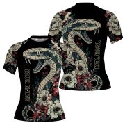 Vintage Snake Floral Design Custom BJJ MMA Rash Guard for Women