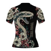 Vintage Snake Floral Design Custom BJJ MMA Rash Guard for Women - Image 4