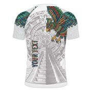 White Aztec Hunting Eagle Custom BJJ MMA Rash Guard for Men - Image 3