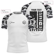 White Camouflage Camo Pattern Custom BJJ Rash Guard for Men - Image 5