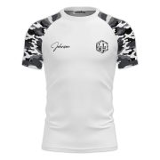 White Camouflage Camo Pattern Custom BJJ Rash Guard for Men - Image 3