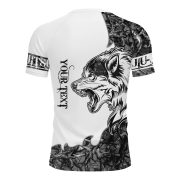 Wolf Forest Camo Black White Custom BJJ Rash Guard for Men - Image 4