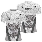 Geometric Wolf White Version Custom BJJ Rash Guard for Men