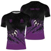 Purple Wolf Claws Custom BJJ Rash Guard for Men