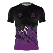 Purple Wolf Claws Custom BJJ Rash Guard for Men - Image 3