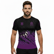 Purple Wolf Claws Custom BJJ Rash Guard for Men - Image 2