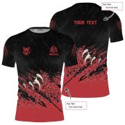 Red Wolf Claws Custom BJJ Rash Guard for Men - Image 5