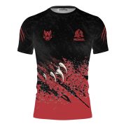 Red Wolf Claws Custom BJJ Rash Guard for Men - Image 3
