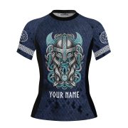 Norse Mythology Valhalla Custom BJJ MMA Rash Guard for Women - Image 3