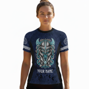 Norse Mythology Valhalla Custom BJJ MMA Rash Guard for Women - Image 2