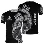 Viking Norse Mjolnirs Might Black Belt Custom BJJ Rash Guard for Men