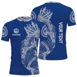 Viking Norse Mjolnirs Might Blue Belt Custom BJJ Rash Guard for Men