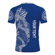Viking Norse Mjolnirs Might Blue Belt Custom BJJ Rash Guard for Men - Image 4