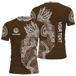 Viking Norse Mjolnirs Might Brown Belt Custom BJJ Rash Guard for Men