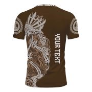 Viking Norse Mjolnirs Might Brown Belt Custom BJJ Rash Guard for Men - Image 4