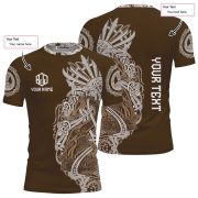 Viking Norse Mjolnirs Might Brown Belt Custom BJJ Rash Guard for Men - Image 5
