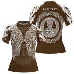 Viking Norse Mjolnirs Might Brown Belt Custom BJJ Rash Guard for Women