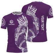 Viking Norse Mjolnirs Might Purple Belt Custom BJJ Rash Guard for Men